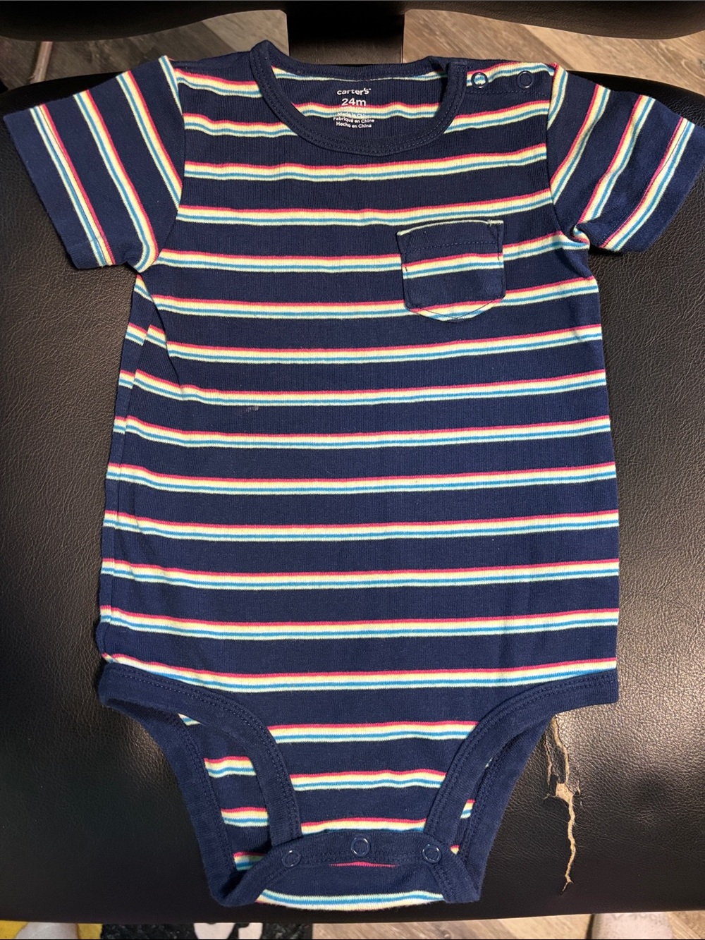 Carter's Navy Striped Baby One-Piece (24M)